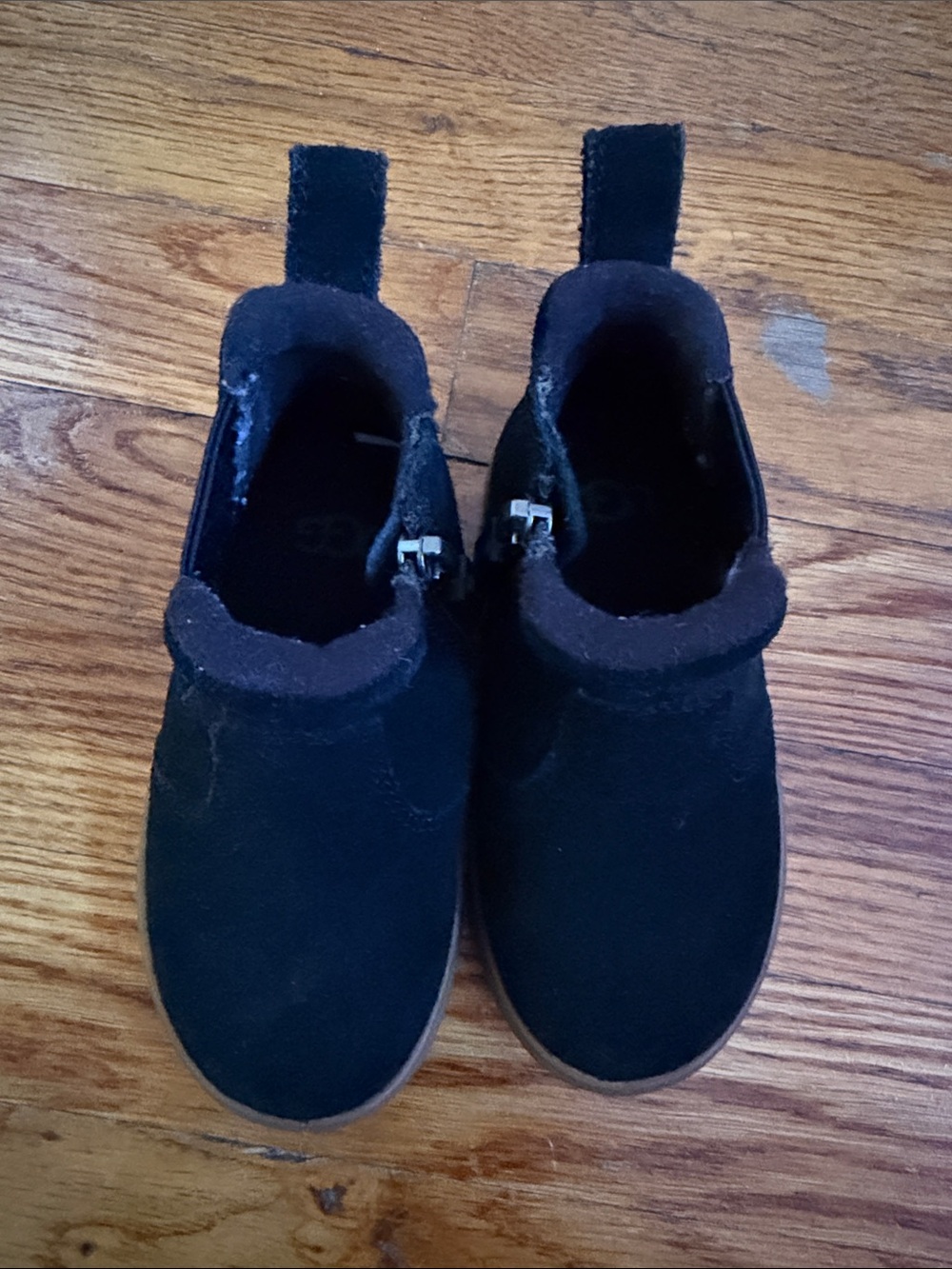 Kids Black Suede Slip-On Shoes Ugg